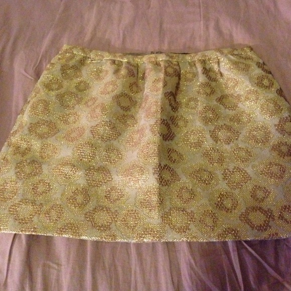 J Crew - Embroidered Gold skirt