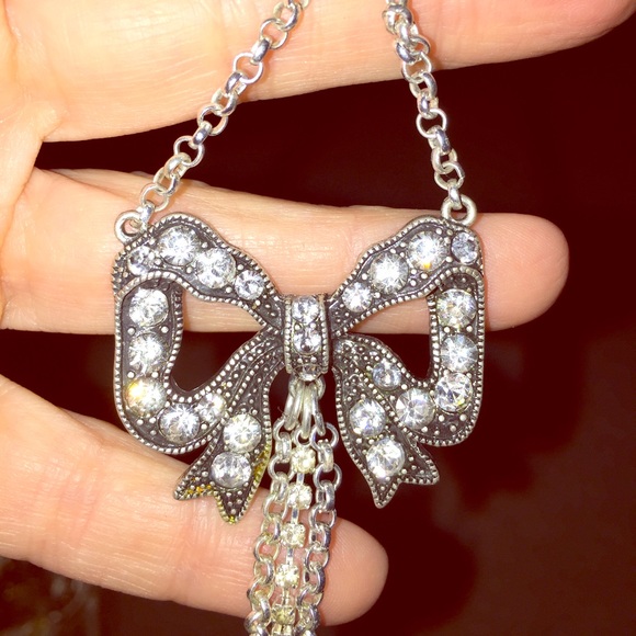 Rhinestone bow earrings