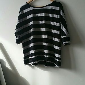Grey and black striped shirt