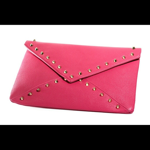 Pink Studded Clutch