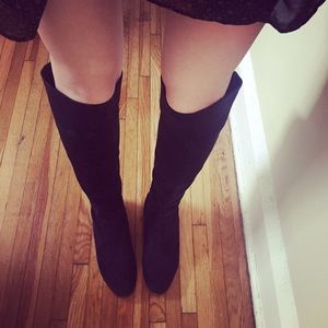 Knee-high boots faux suede