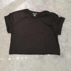 Loose black crop top