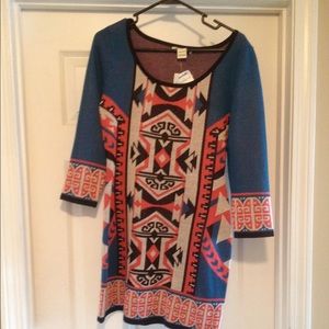 sold! Aztec sweater dress, flowy cream top