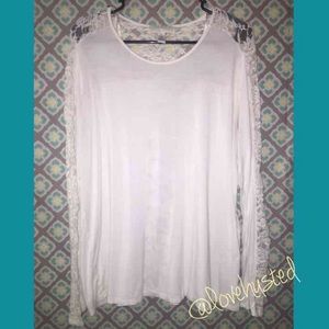 Forever 21+ | white lace top | size 3x
