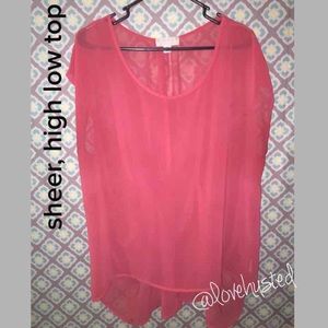 Forever 21+ | sheer coral highlow | size 2x