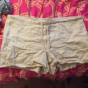 Khaki Victoria's Secret linen shorts