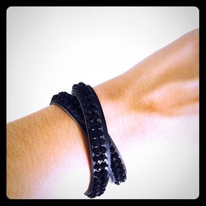 Leather Studded wrap bracelet