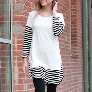 Off white striped print long sleeve