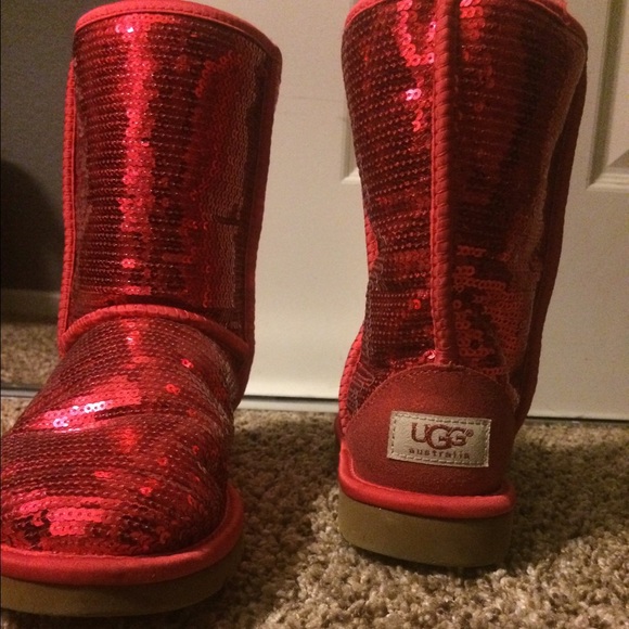 red sequin ugg boots