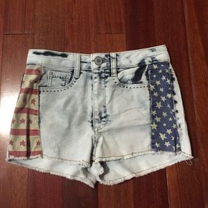 American flag high waisted shorts