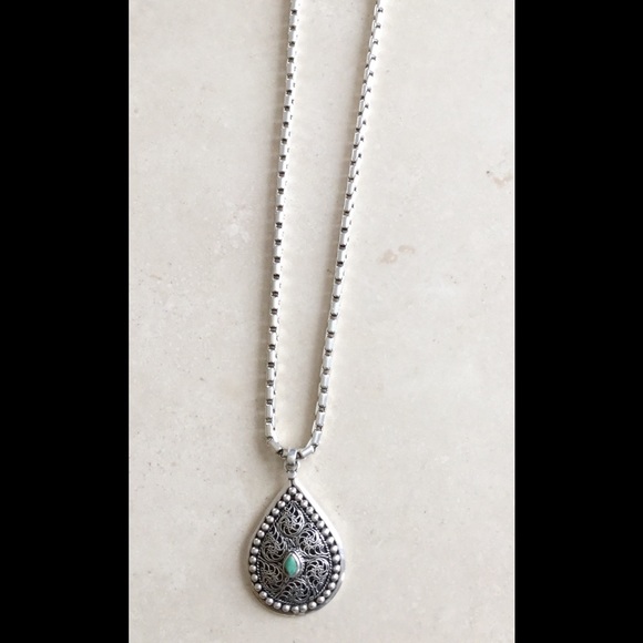 Sterling Silver Teardrop Shape Necklace - Picture 1 of 2