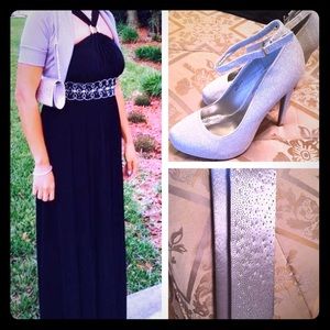 Dress ,shoes,clutch