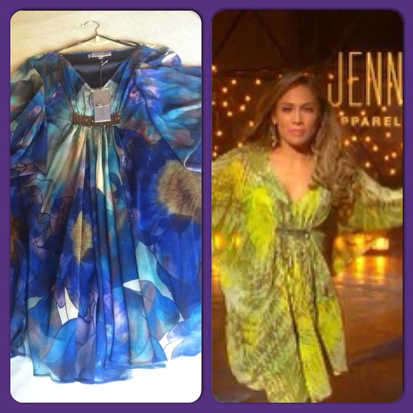 Jennifer Lopez Dresses & Skirts - Jennifer Lopez Blue Mini Flowy Dress