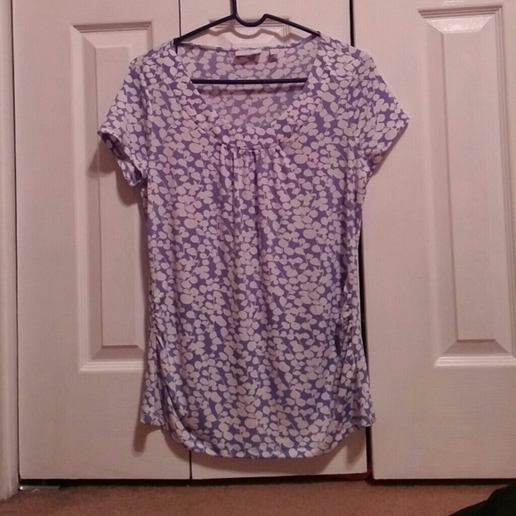 Blue and white printed top