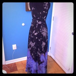 Formal Black Halter  Dress With Pattern