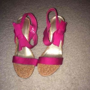 Hot pink wedges size 7