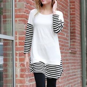 Off white striped print long sleeve