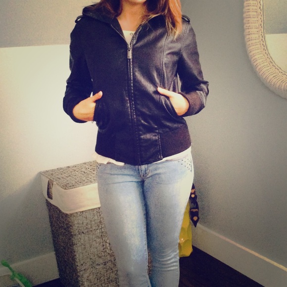 Nollie brown pleather jacket