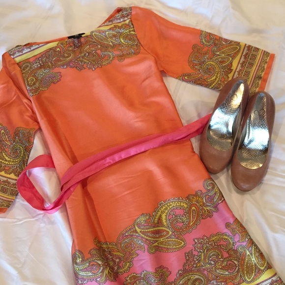 H&M bright coral dress