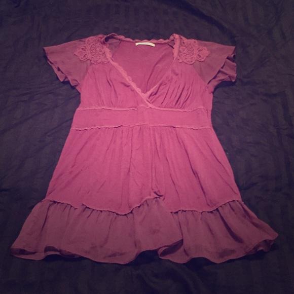 Purple V-neck Top