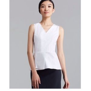 Theory White Peplum Top