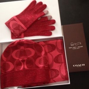 Coach hat/scarf set and matching gloves