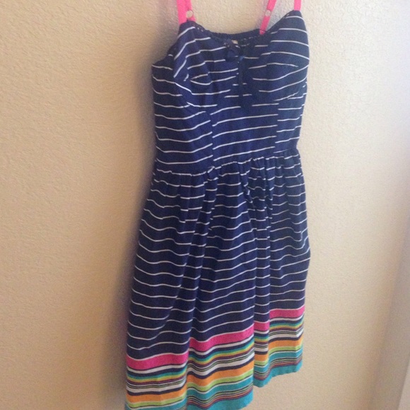 Striped navy summer dress - Picture 4 of 4