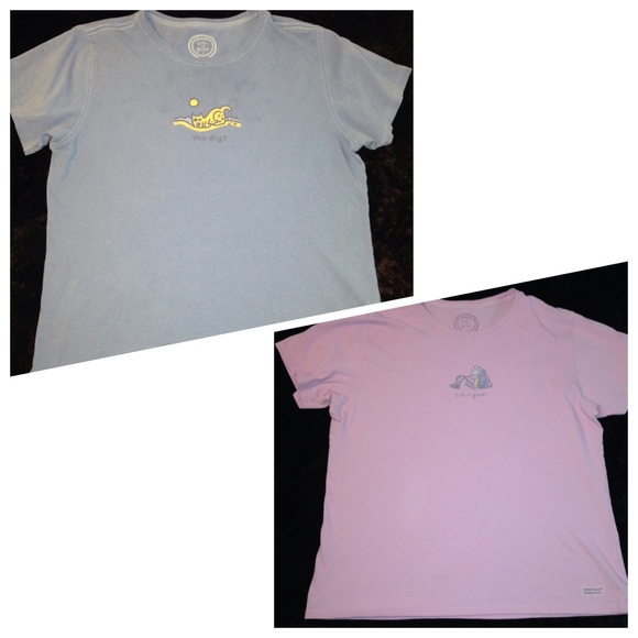 BUNDLE 2 Life is Good t-shirts ~~~ Pink & Blue ~~~