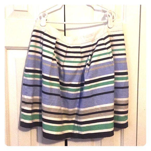 Jacquered striped circle skirt with nautical flair
