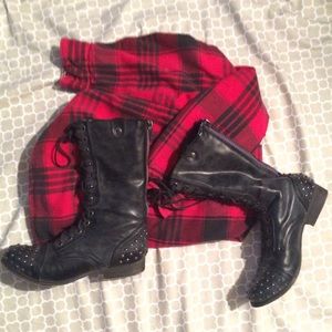Steve Madden studded combat boots