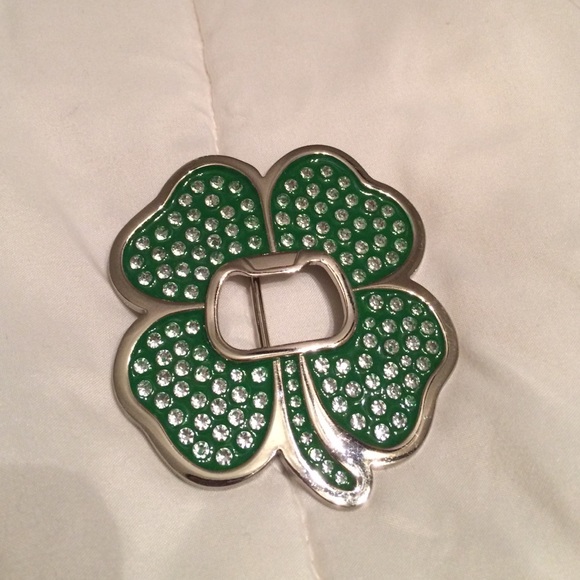 Clover bottle opener belt buckle