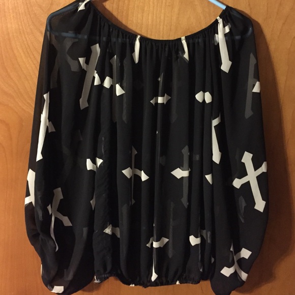 Women's Sheer Top with crosses!