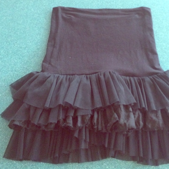 FP mini trumpet tube skirt/top w/ruffled layers