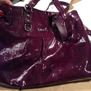 Deep Purple Coach Patten Leather Tote