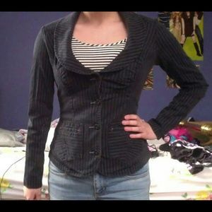 Black Pinstripe Blazer