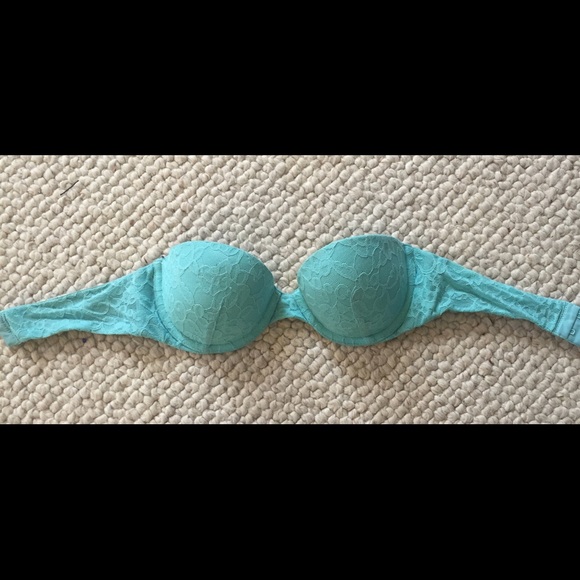 Blue lace push up bra