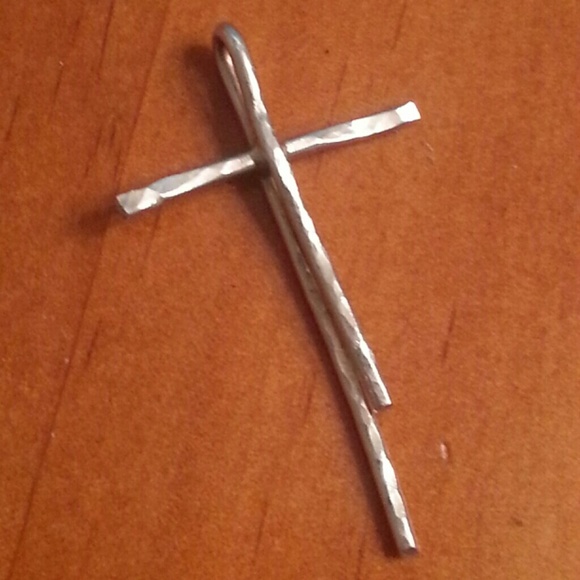 SILPADA like 925 silver cross hammered charm