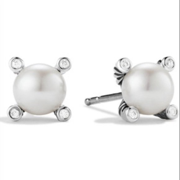 DAVID YURMAN pearl and diamond studs