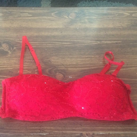 Crimson red sparkly bandeau!