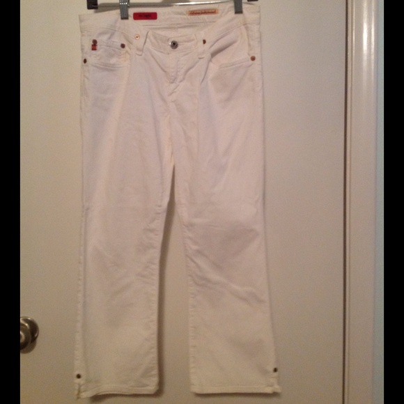 AG Cropped White Jeans