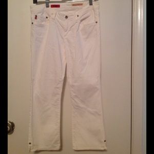 AG Cropped White Jeans