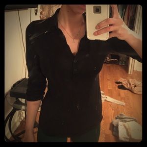 Black collared dress shirt