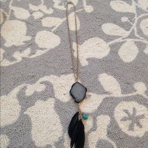 Long feather necklace
