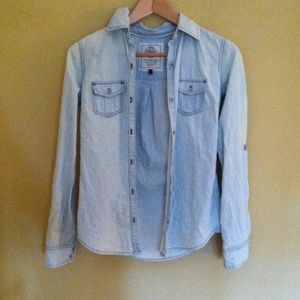 Light Wash Denim Long-sleeve Shirt