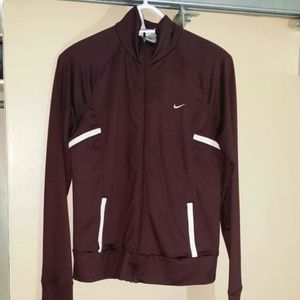 Maroon & white womens light weight Nike jacket