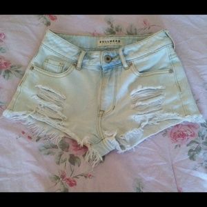 Pacsun light wash denim high waisted shorts
