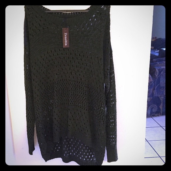 Olive green knit sweater