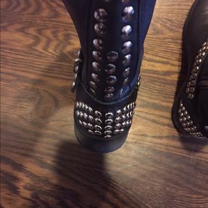 Black Leather Steve Madden Booties