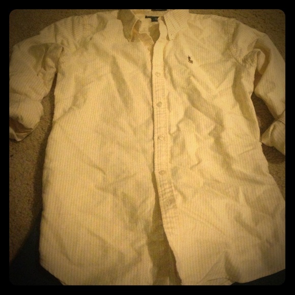Yellow striped Oxford slim fit