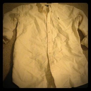 Yellow striped Oxford slim fit